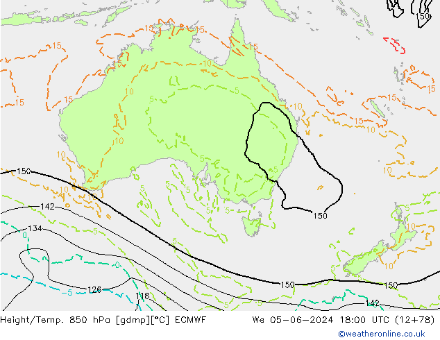 Z500/Regen(+SLP)/Z850 ECMWF wo 05.06.2024 18 UTC