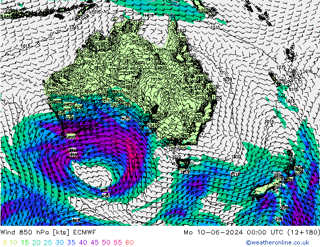 Wind 850 hPa ECMWF Mo 10.06.2024 00 UTC