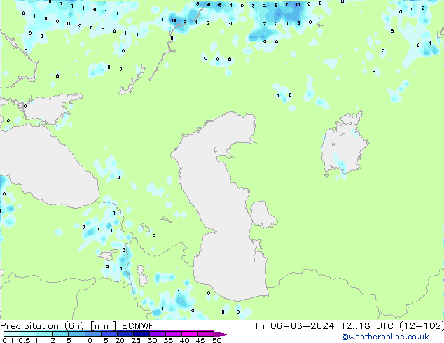 Yağış (6h) ECMWF Per 06.06.2024 18 UTC
