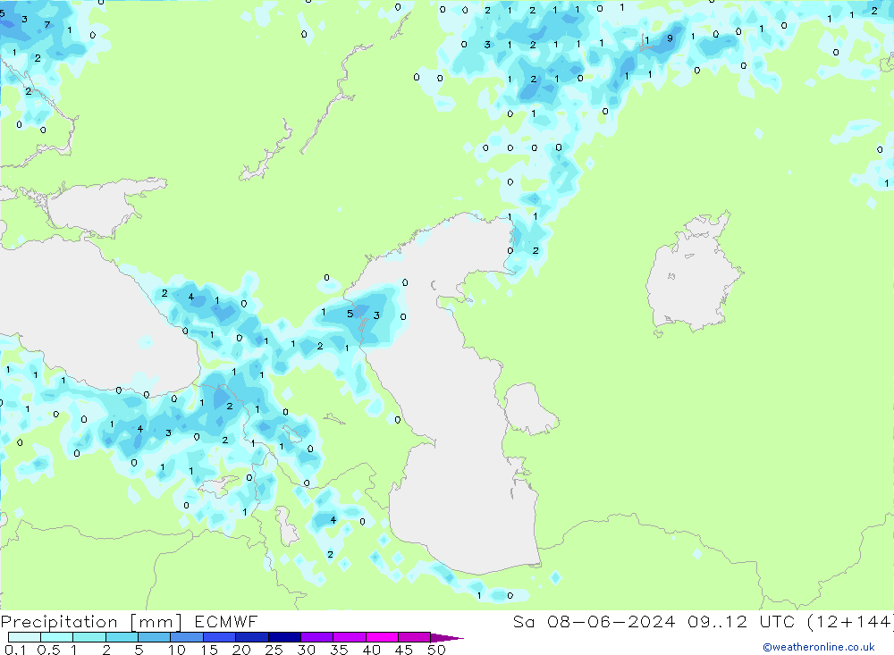 Precipitazione ECMWF sab 08.06.2024 12 UTC