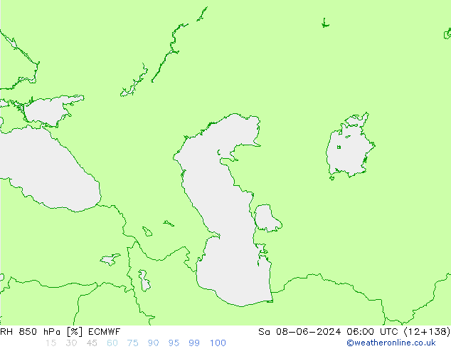 RH 850 hPa ECMWF  08.06.2024 06 UTC