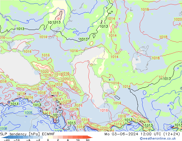 SLP tendency ECMWF Seg 03.06.2024 12 UTC