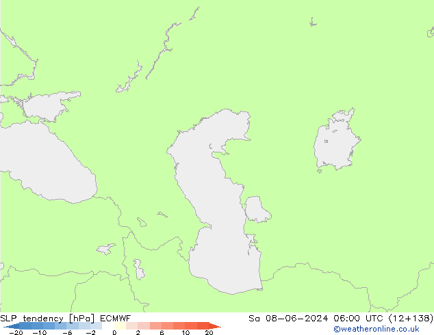 Drucktendenz ECMWF Sa 08.06.2024 06 UTC