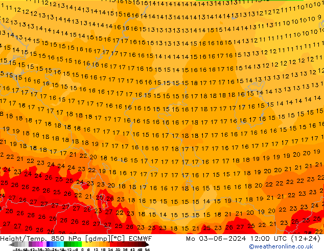 Z500/Rain (+SLP)/Z850 ECMWF пн 03.06.2024 12 UTC