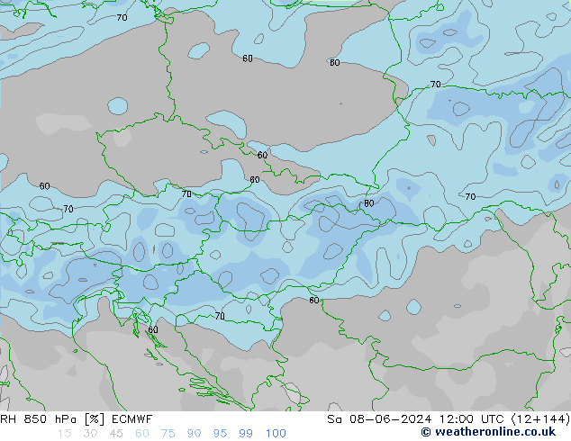 RH 850 hPa ECMWF  08.06.2024 12 UTC