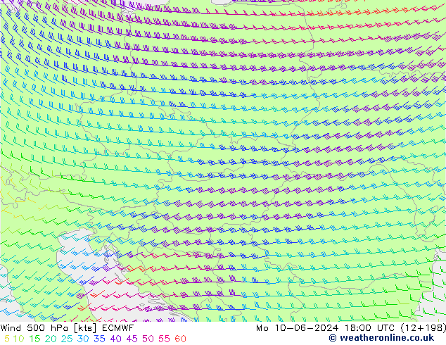 Vento 500 hPa ECMWF Seg 10.06.2024 18 UTC