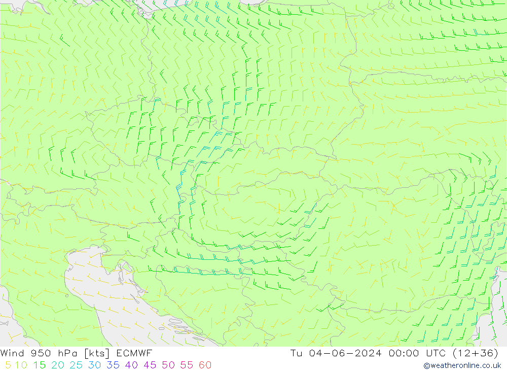 Viento 950 hPa ECMWF mar 04.06.2024 00 UTC