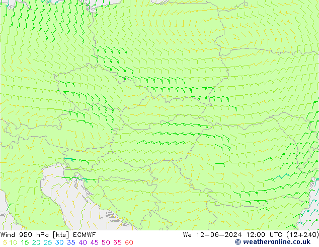 Vento 950 hPa ECMWF Qua 12.06.2024 12 UTC