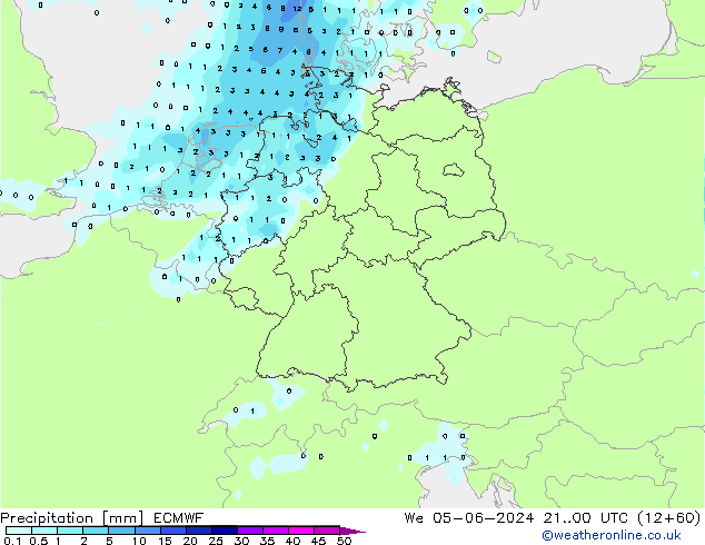 Precipitation ECMWF We 05.06.2024 00 UTC