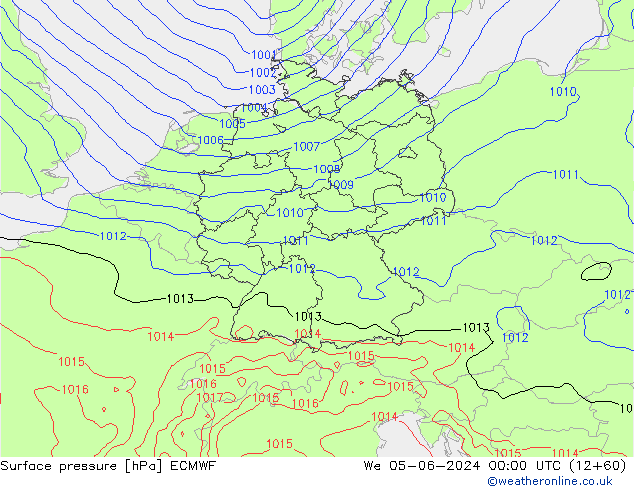 ciśnienie ECMWF śro. 05.06.2024 00 UTC