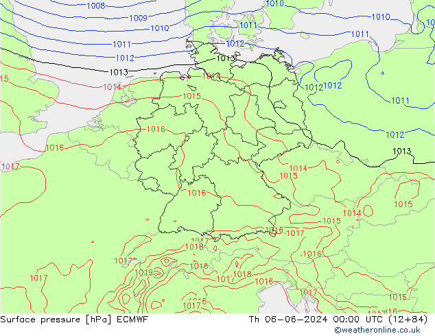 pressão do solo ECMWF Qui 06.06.2024 00 UTC