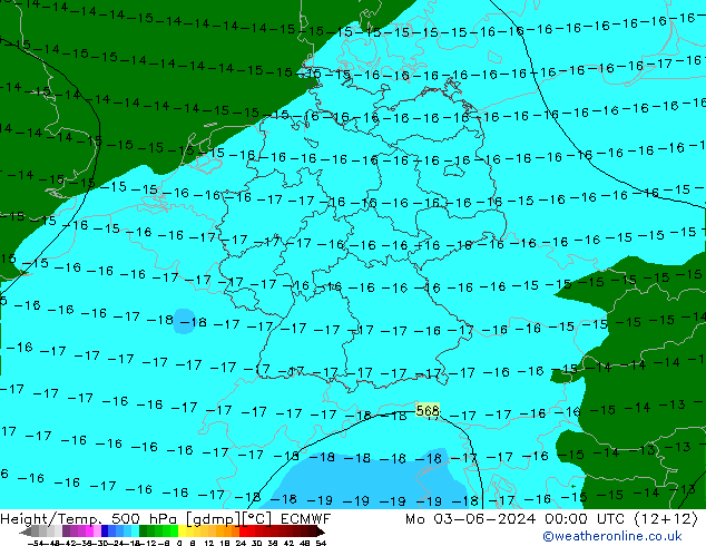 Z500/Rain (+SLP)/Z850 ECMWF Mo 03.06.2024 00 UTC