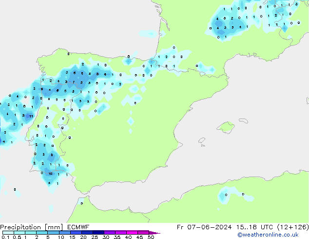 Precipitazione ECMWF ven 07.06.2024 18 UTC