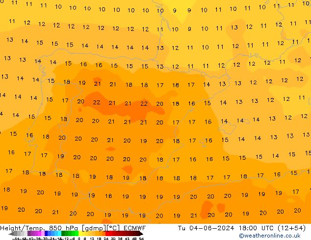 Z500/Yağmur (+YB)/Z850 ECMWF Sa 04.06.2024 18 UTC