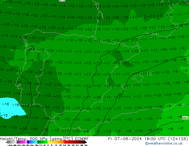 Z500/Rain (+SLP)/Z850 ECMWF Fr 07.06.2024 18 UTC