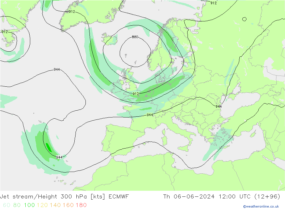 Straalstroom ECMWF do 06.06.2024 12 UTC