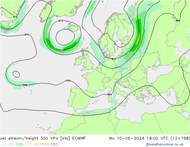 Straalstroom ECMWF ma 10.06.2024 18 UTC