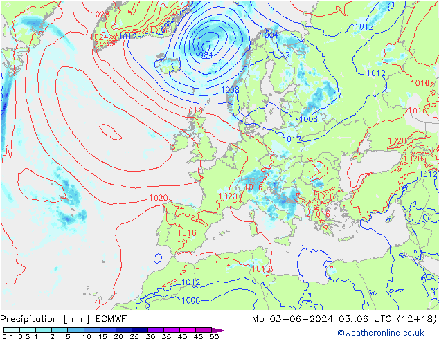 opad ECMWF pon. 03.06.2024 06 UTC