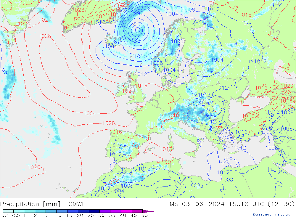 opad ECMWF pon. 03.06.2024 18 UTC