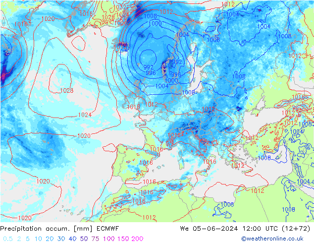 Precipitación acum. ECMWF mié 05.06.2024 12 UTC