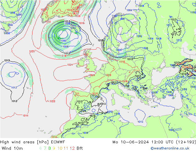 Sturmfelder ECMWF Mo 10.06.2024 12 UTC