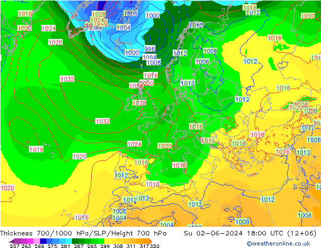 Thck 700-1000 hPa ECMWF dom 02.06.2024 18 UTC