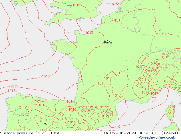 Yer basıncı ECMWF Per 06.06.2024 00 UTC