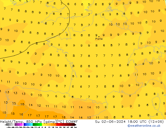 Z500/Rain (+SLP)/Z850 ECMWF Su 02.06.2024 18 UTC