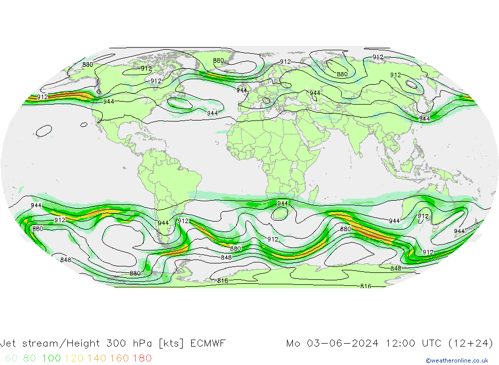 Jet Akımları ECMWF Pzt 03.06.2024 12 UTC