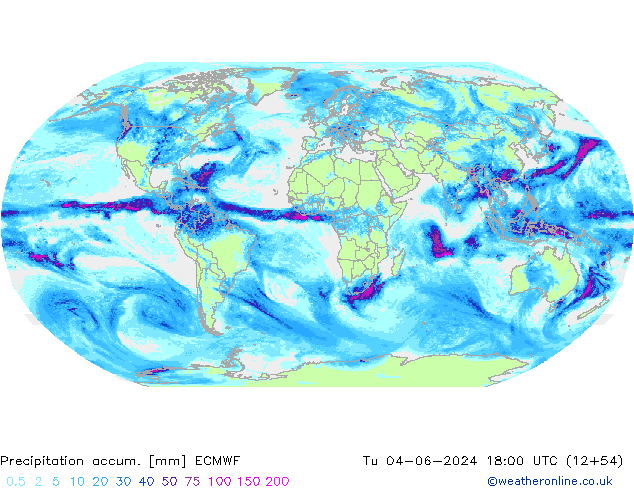 Precipitation accum. ECMWF Tu 04.06.2024 18 UTC