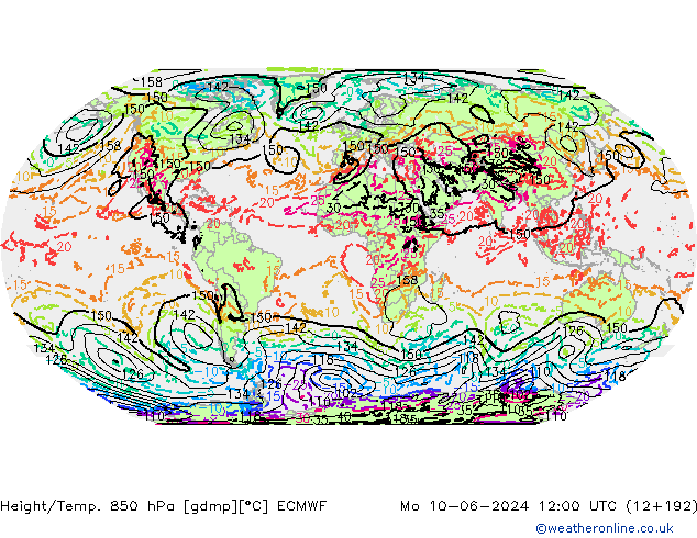 Height/Temp. 850 hPa ECMWF Seg 10.06.2024 12 UTC