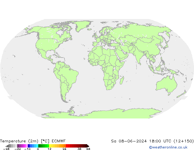 Temperatura (2m) ECMWF sáb 08.06.2024 18 UTC