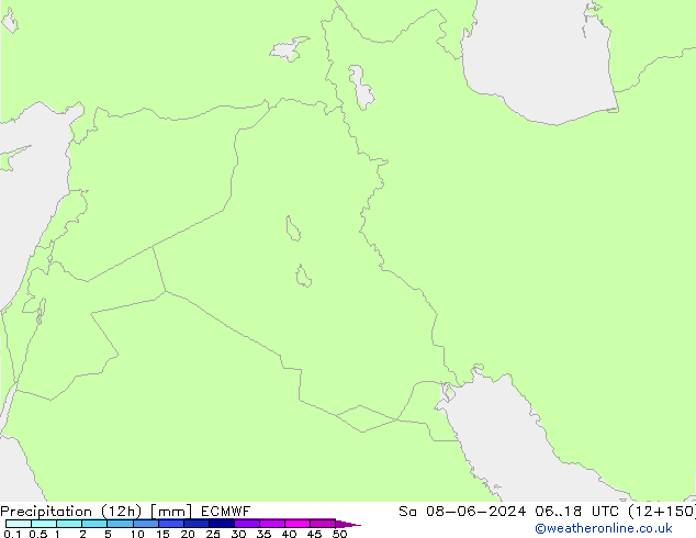 Yağış (12h) ECMWF Cts 08.06.2024 18 UTC