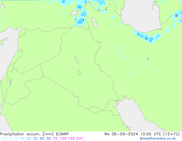Precipitation accum. ECMWF  05.06.2024 12 UTC