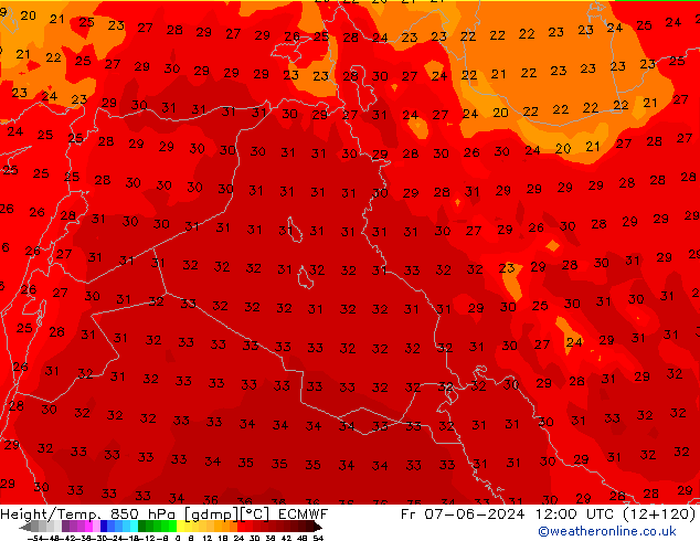 Z500/Rain (+SLP)/Z850 ECMWF  07.06.2024 12 UTC