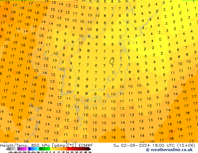 Z500/Rain (+SLP)/Z850 ECMWF dim 02.06.2024 18 UTC