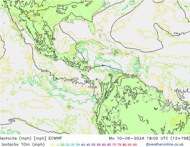 Isotachs (mph) ECMWF Po 10.06.2024 18 UTC