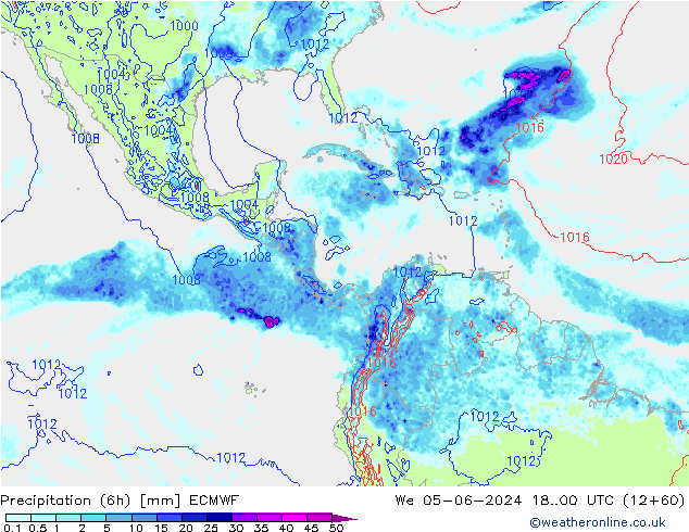 Z500/Rain (+SLP)/Z850 ECMWF Qua 05.06.2024 00 UTC