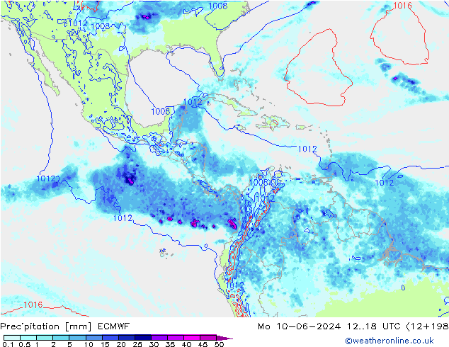 Precipitation ECMWF Mo 10.06.2024 18 UTC