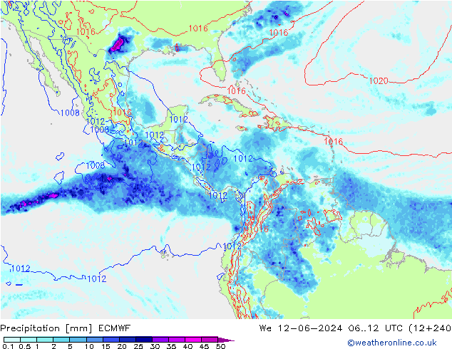 precipitação ECMWF Qua 12.06.2024 12 UTC