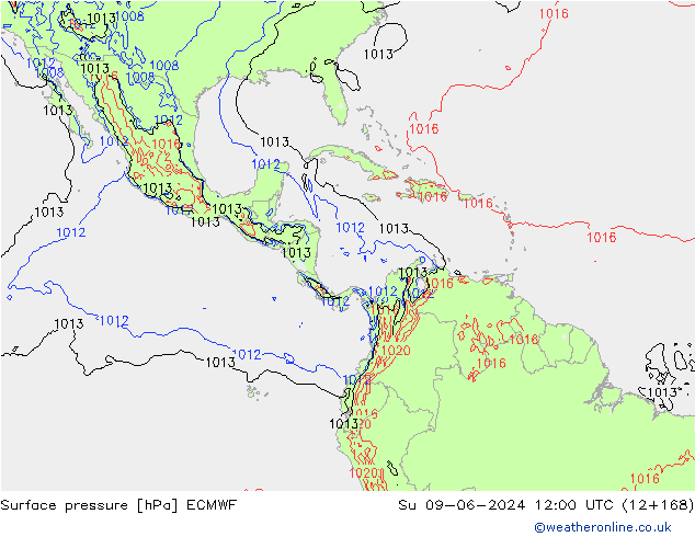 Bodendruck ECMWF So 09.06.2024 12 UTC