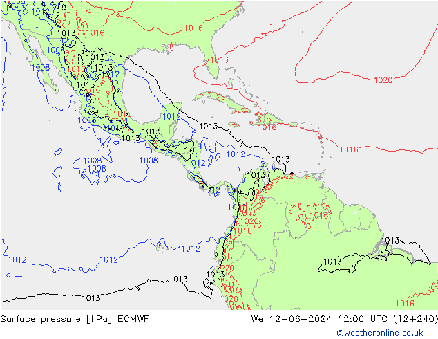 pressão do solo ECMWF Qua 12.06.2024 12 UTC