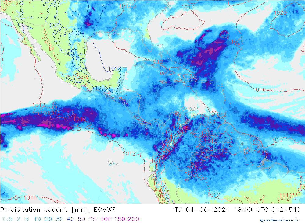 Precipitation accum. ECMWF Tu 04.06.2024 18 UTC