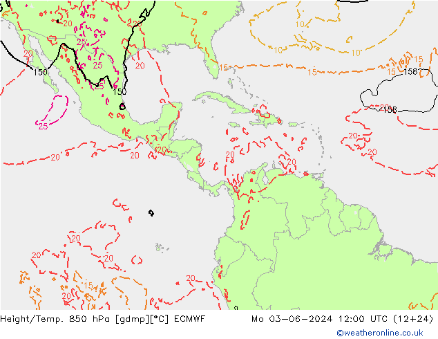 Z500/Rain (+SLP)/Z850 ECMWF пн 03.06.2024 12 UTC