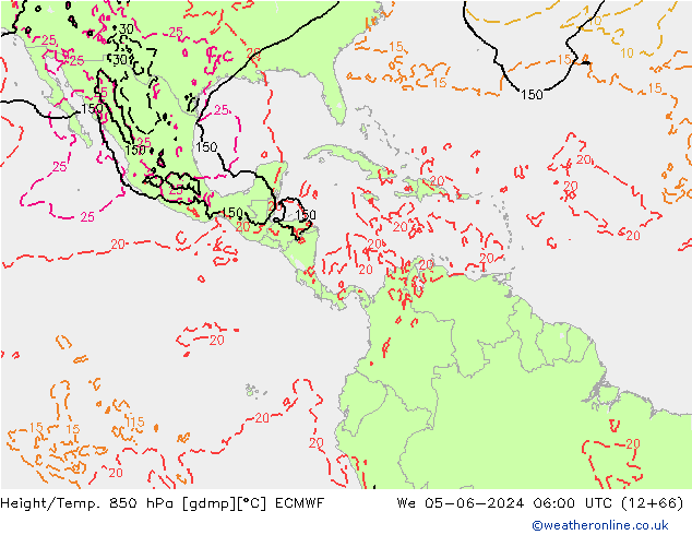 Z500/Rain (+SLP)/Z850 ECMWF ср 05.06.2024 06 UTC