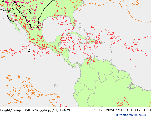 Z500/Rain (+SLP)/Z850 ECMWF Su 09.06.2024 12 UTC