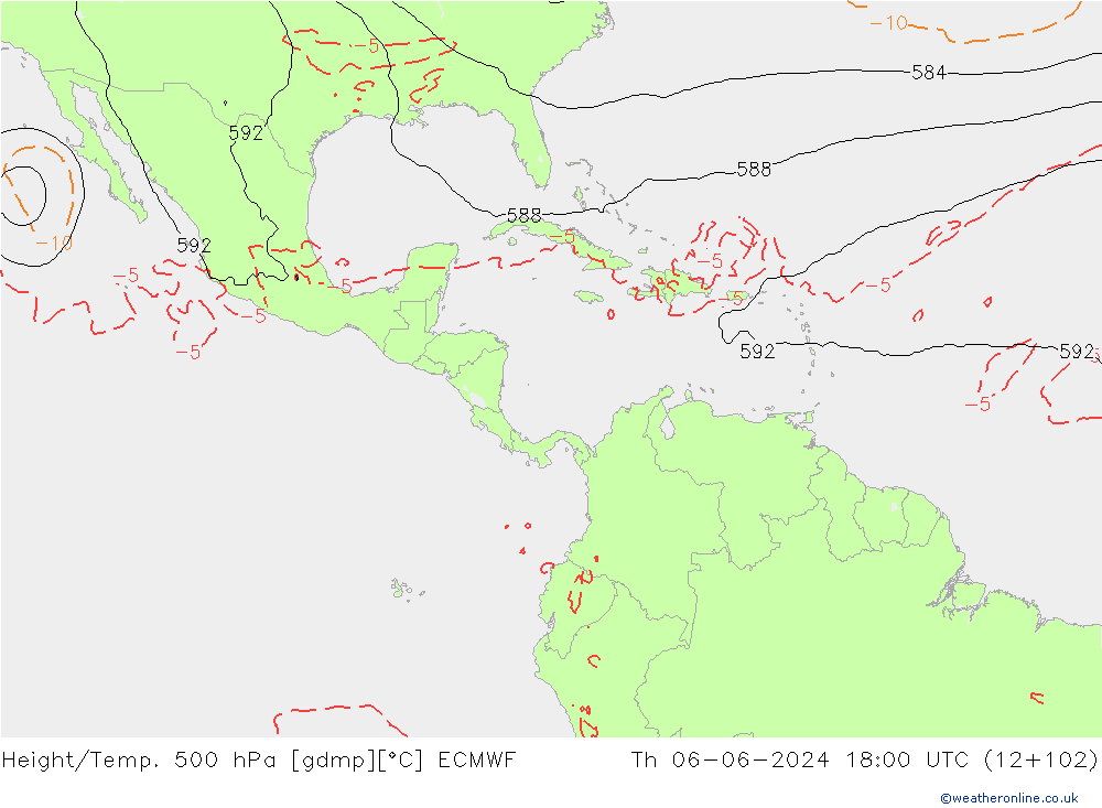 Z500/Yağmur (+YB)/Z850 ECMWF Per 06.06.2024 18 UTC