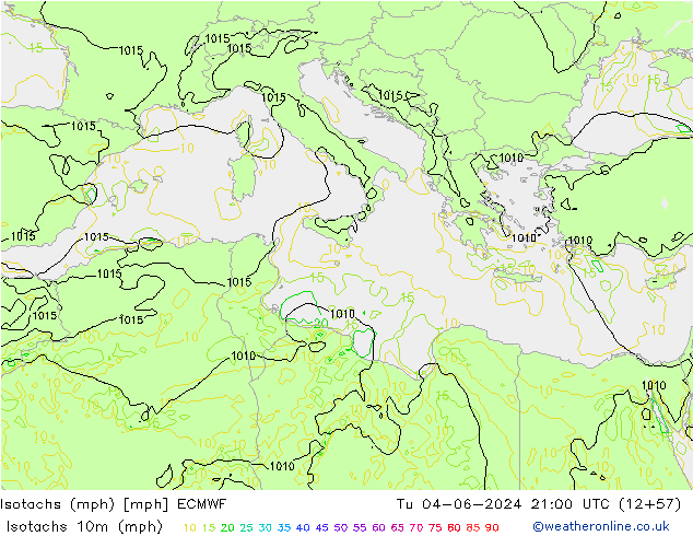 Isotachs (mph) ECMWF  04.06.2024 21 UTC