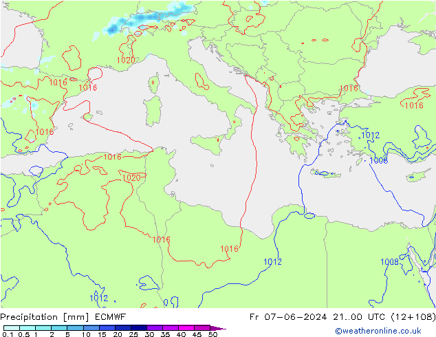 Precipitación ECMWF vie 07.06.2024 00 UTC