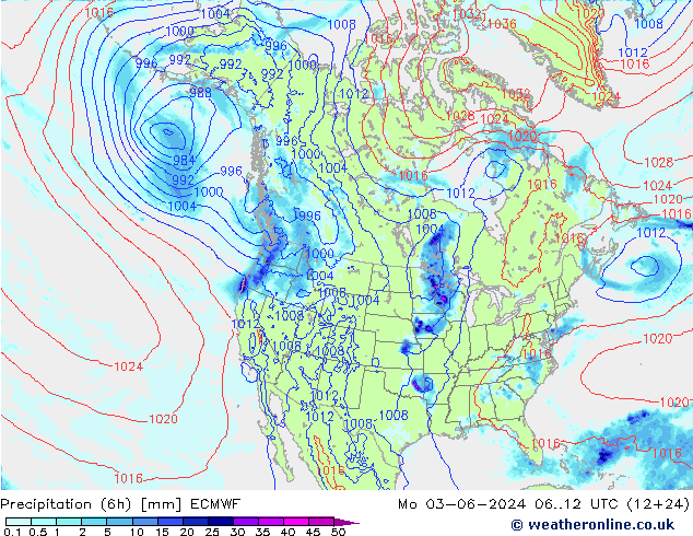 Z500/Rain (+SLP)/Z850 ECMWF Mo 03.06.2024 12 UTC